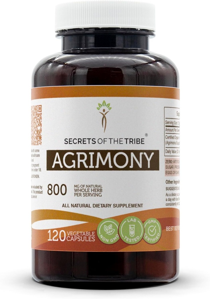 Geheimen van de stam Agrimony 120 capsules, 800 mg, Agrimony (Agrimonia Eupatoria) Gedroogd Kruiden (120 capsules)