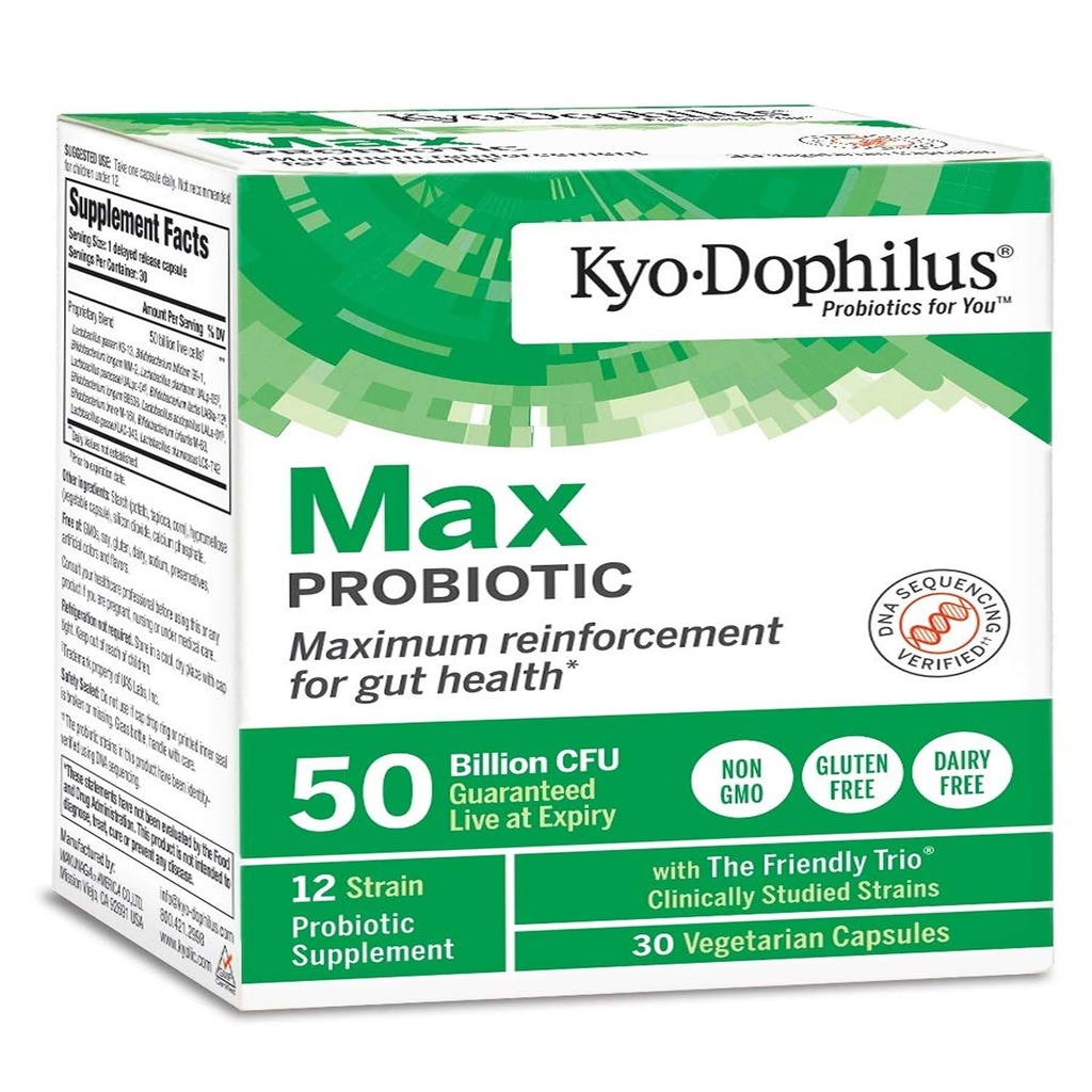 Kyo-Dophilus Max Probiotiques, 30 Capsules végétariennes