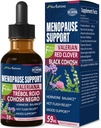 Black Cohosh Menopauze Support Drops, Phytooestrogeen Supplementen W/Red Clover, Motherwort & St. John's Wort Extract voor Hot Flashes, Night Sweats & Comfort. Cimicifuga para Menopausia.
