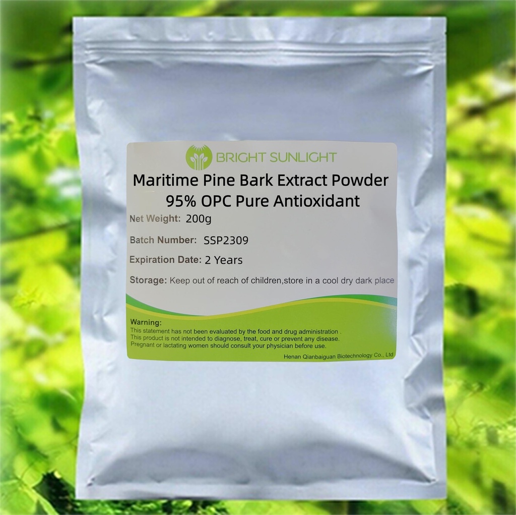 Poudre d'extrait d'écorce de pin Maritime 95 % OPC Antioxydant pur 200g