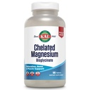 KAL Chelated Magnesium Bisglycinate, Magnesium Supplement for Relaxation, Bone Health, Nerve & Muscle Function Support*, High Absorptie, Gentle Digestie, Vegan, Glutenvrij, 60 Servings, 180 Tablets
