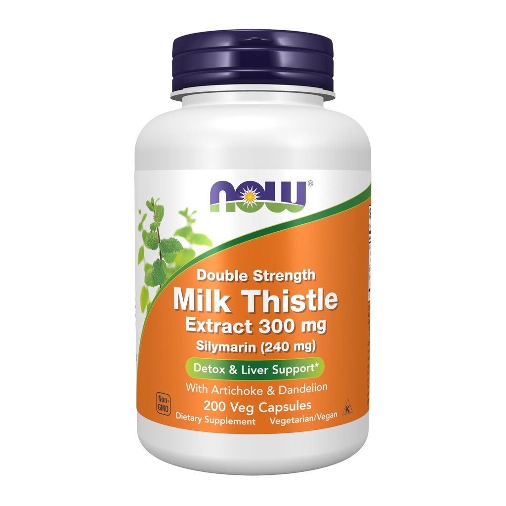 Nu Foods Now Foods, (2 Pack) Silymarin, Milk Thistle Extract met Artichoke & Dandelion, dubbele sterkte, 300 mg, 200 Veg Caps