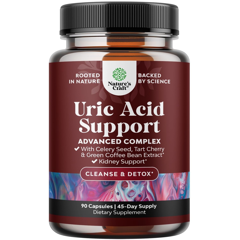 Green Coffee Bean Extract for Uric Acid Cleanse & Detox - Green Coffee Beans with Turmeric, Tart Cherry & Selderij Seed for Adults - Daily Uric Acid Flush for Joints Support & Nierreiniger 