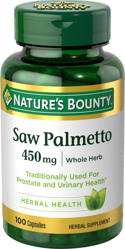 Palmetto, supplément santé à base de plantes, santé de la prostate et de l'urine, 450 mg, 100 capsules