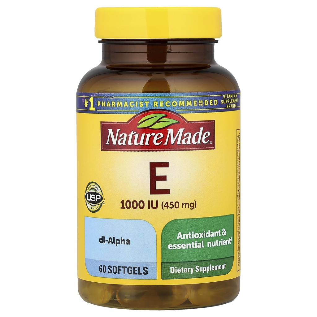 Nature Made Vitamine E 1000 IE (dl-Alpha) Softgels 60 Ct
