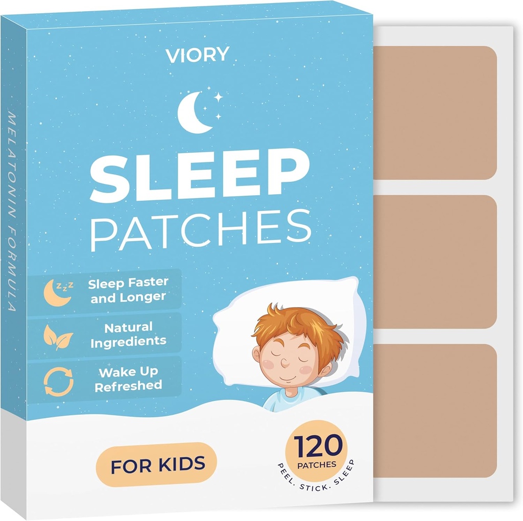 VIORY 120 slaappatches voor kinderen extra sterkte - snelle acting, 100% natuurlijke ingrediënten, huidvriendelijk en gemakkelijk aan te brengen slaapstickers voor jongens