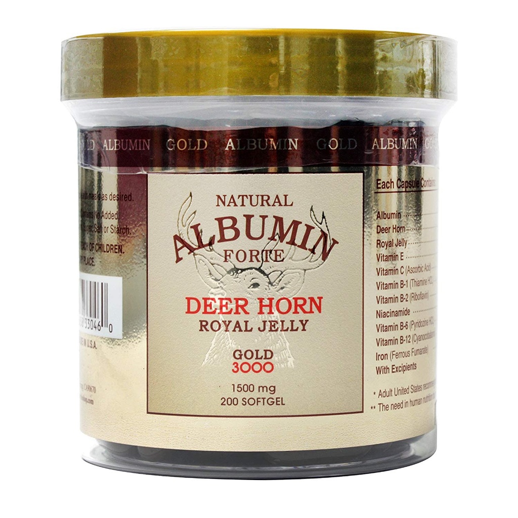 Natuurlijke Albumin Forte Deer Horn Royal Jelly - 1500mg/200 Softgel