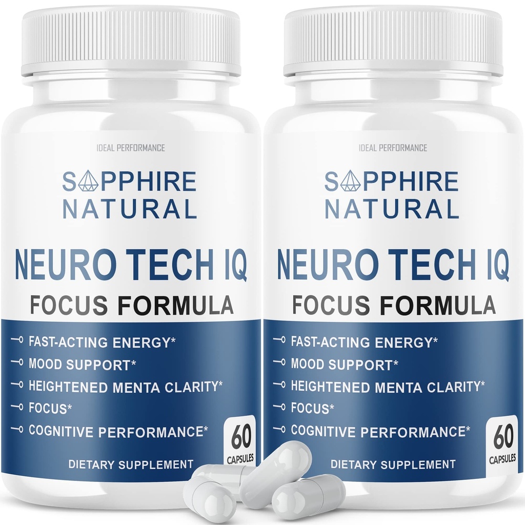 (2 verpakkingen) Neurotech IQ Brain Supplement Neurotech Iq Focus Formula Pillen (120 capsules)