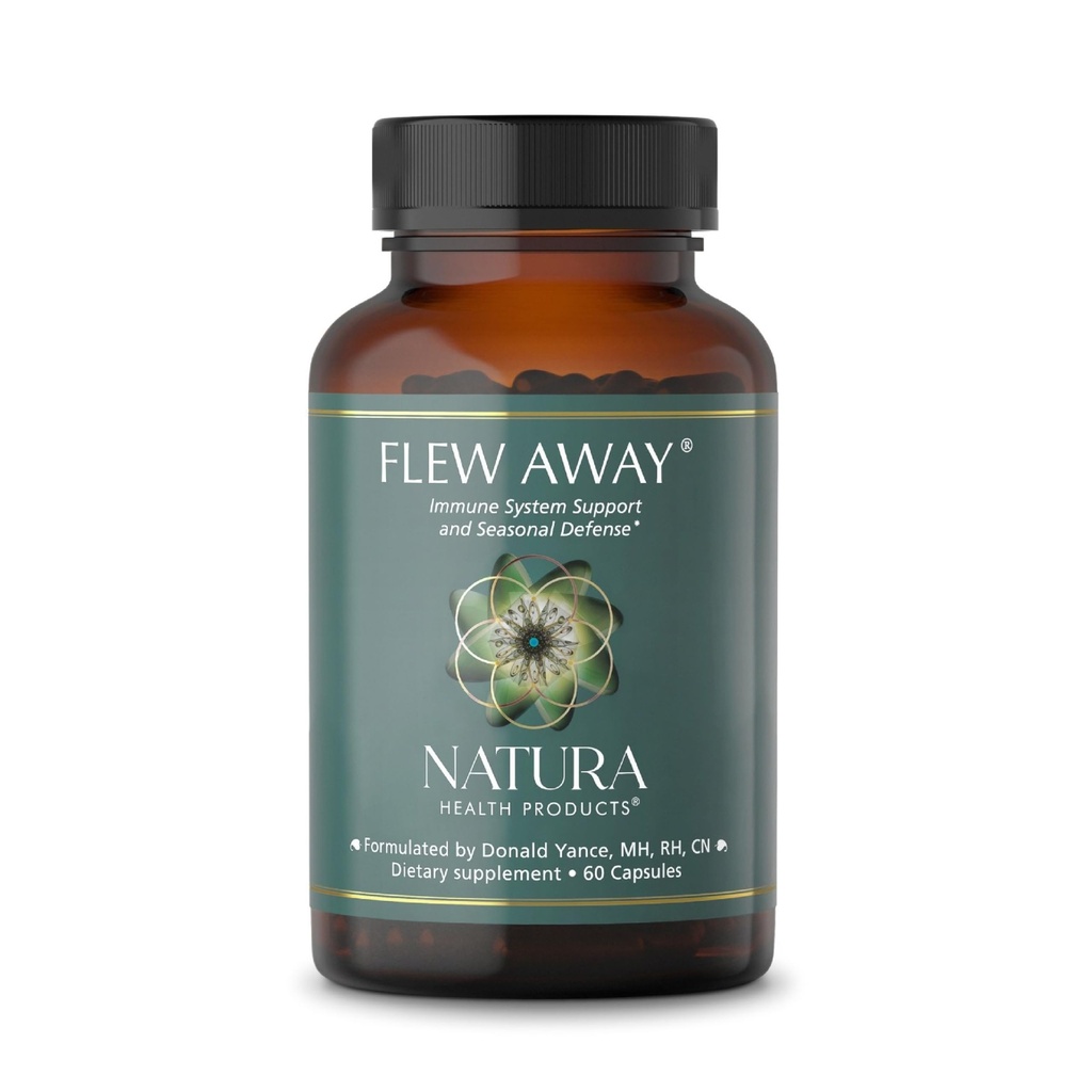 Natura Health Products Flew Away Supplement - Immune System Support & Seasonal Defense - Met Ginger, Elderberry, Propolis en Eucalyptus (60 capsules)