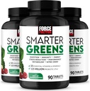 FORCE FACTOR Slimmere groene tabletten, 3-pack, groen supplement met 25+ Superfoods en antioxidanten om de spijsvertering te verbeteren, Stress te verminderen, Immuniteit te versterken, en ondersteuning Metabolisme, 270 tabletten