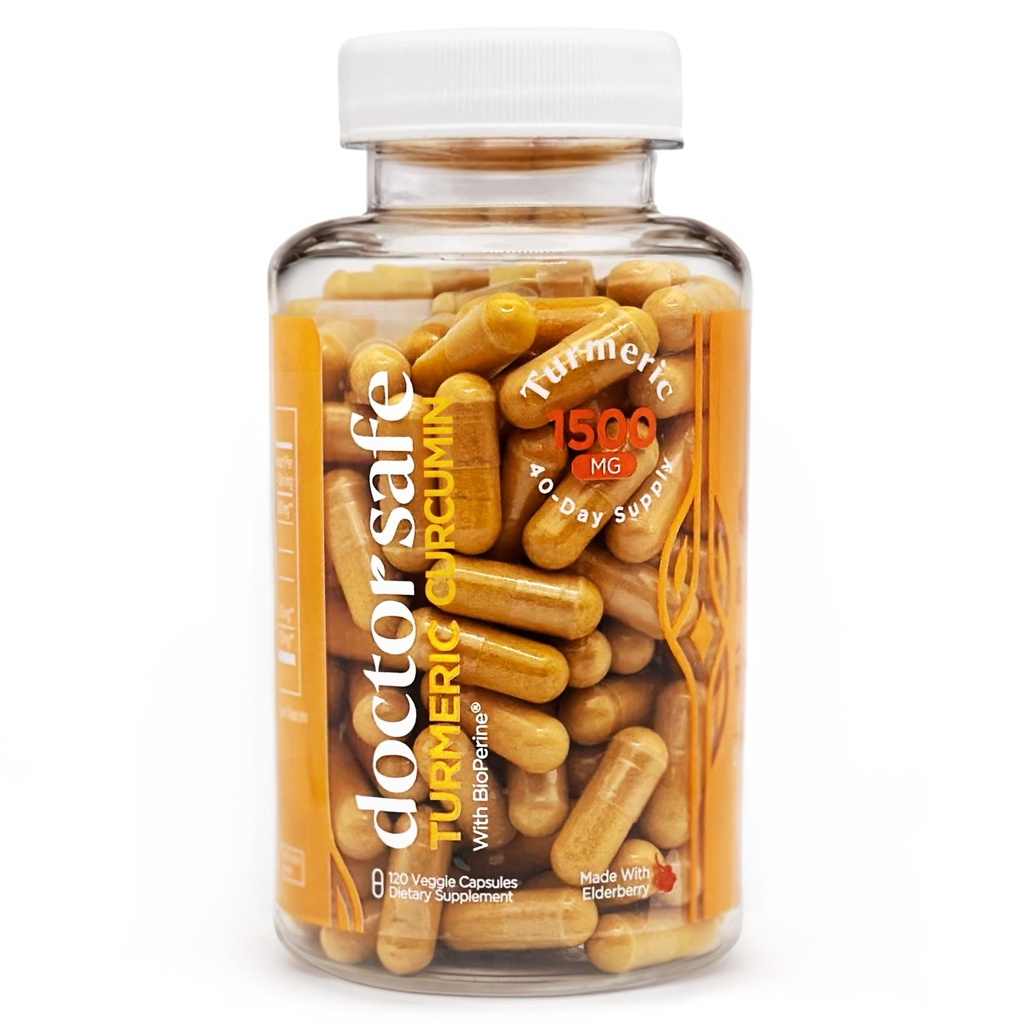 Kurkuma Curcumine met Black Pepper Extract 1500mg - Hoge Absorptie Ultra Krachtige Kurkuma Supplement met 95% Curcuminoïden en BioPerine - Niet GGO Curcumin Capsules voor Gezamenlijke Ondersteuning - 120 Capsules