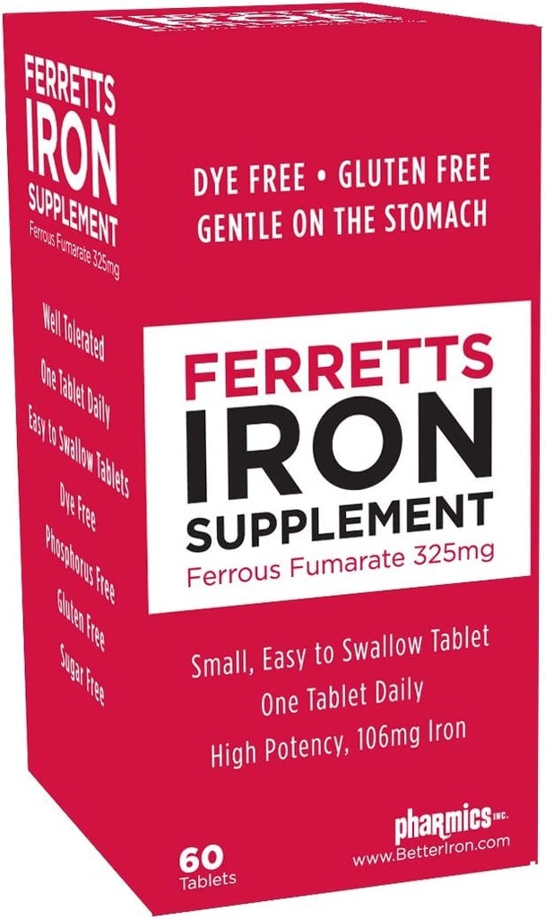 IJzertabletten 325mg Ferrous Fumarate 4 Pack (240 Totaal)