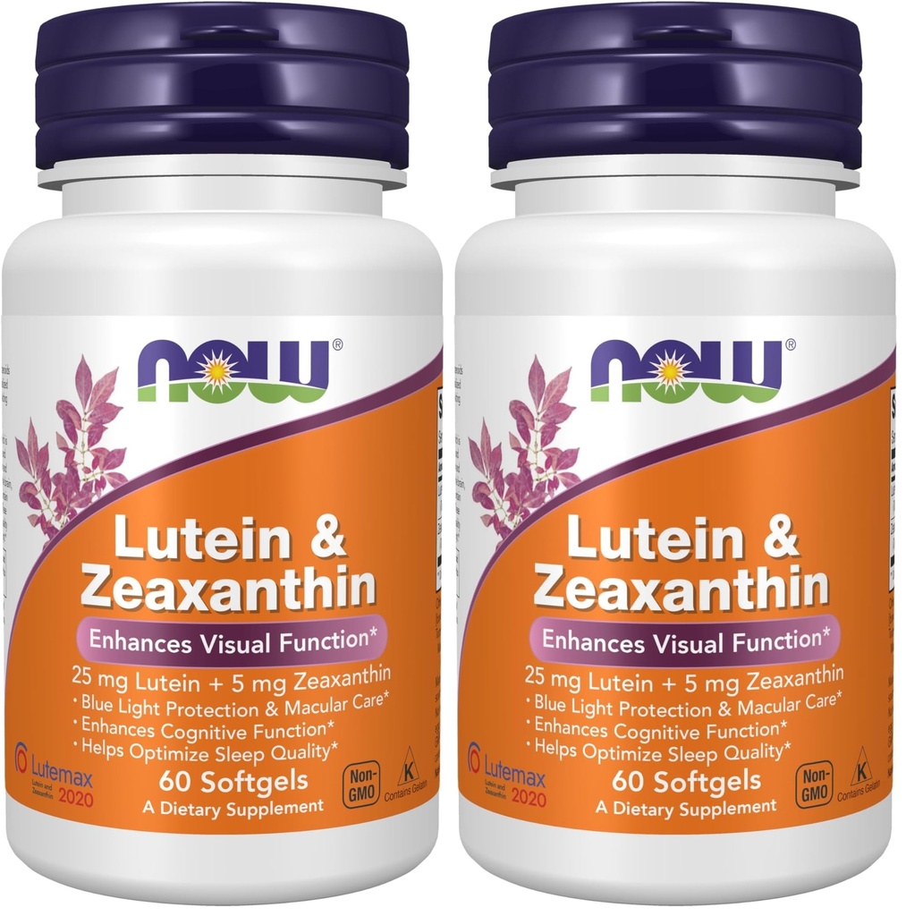 NU Supplementen, Luteïne & Zeaxanthine met 25 mg Luteïne en 5 mg Zeaxanthine, 60 Softgels (verpakking van 2)
