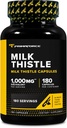 Primaforce Milk Thistle 180 Capsules 1000mg Equivalent - Glutenvrij, Non-GMO Dieetsupplement, uit 250mg van 4:1 Extract