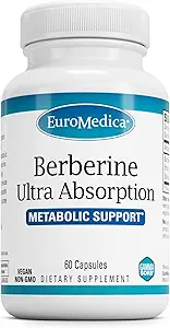 EuroMedica Ultra Absorption - Supplément de soutien au cerveau et au foie - Supplément de soutien à l'ultra-absorption avec extrait de racine de barberry indien - Capsules végétaliennes Aide à la santé métabolique - 60 Capsules