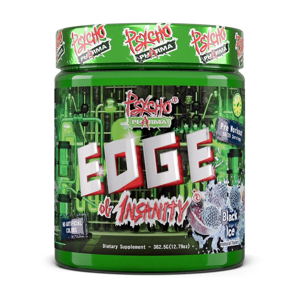 Psycho Pharma Strongest High Stim Preworkout Powder - Rand van waanzin - Meest Intense Pre Workout Supplement voor pompen, kracht, energie en voel goed Focus. Rivalen Beroemde PWO's van het verleden