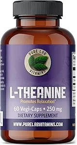 Pure Lab Vitaminen L-Theanine 250mg - 60 Vegi-Caps Made in Canada