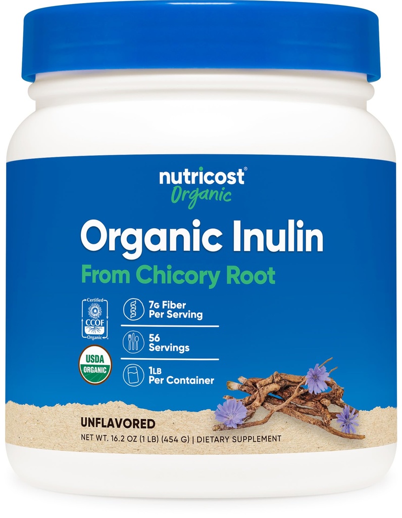 Nutricost Organische Inuline Poeder 1LB (454 Gram) 7 Gram Fiber Per Serving - van Chicory Root - Gecertificeerd USDA Organisch