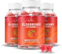Gommies BeLive Elderberry avec du zinc et de la vitamine C - Supplément de soutien immunitaire avec vitamine D, A, E, B12 - Gommies pour des os et des dents sains, végétalien, kéto et non-OGM - Arôme de framboise