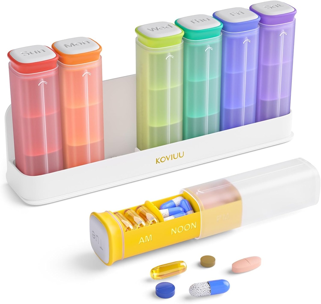 Organisateur hebdomadaire de pilules 3X par jour, boîte à pilules amovibles 7 jours, grand cas quotidien de pilules 3 fois, porte-conteneur de pilules de voyage, boîte à pilules pour supplément de vitamine, blanc