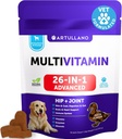 20 in 1 Honden Multivitamine met Glucosamine - Kauwbare Honden Vitaminen en Supplementen - Senior & Puppy Multivitamine Kauwen voor Pet Hip & Gezamenlijke Ondersteuning, Immuniteit, Mobiliteit, Huid, Vertering - 70 Zachte Treats