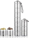 Metalen Vocht Proof Wekelijkse Pillen Organisator 7 Dag 3 keer per dag, Stapelbare Aluminium Legering Gratis reizen Wandelen Pill Box Case Waterdicht en Groot Compartiment om pillen, vitamines, visolie, Supplem te houden