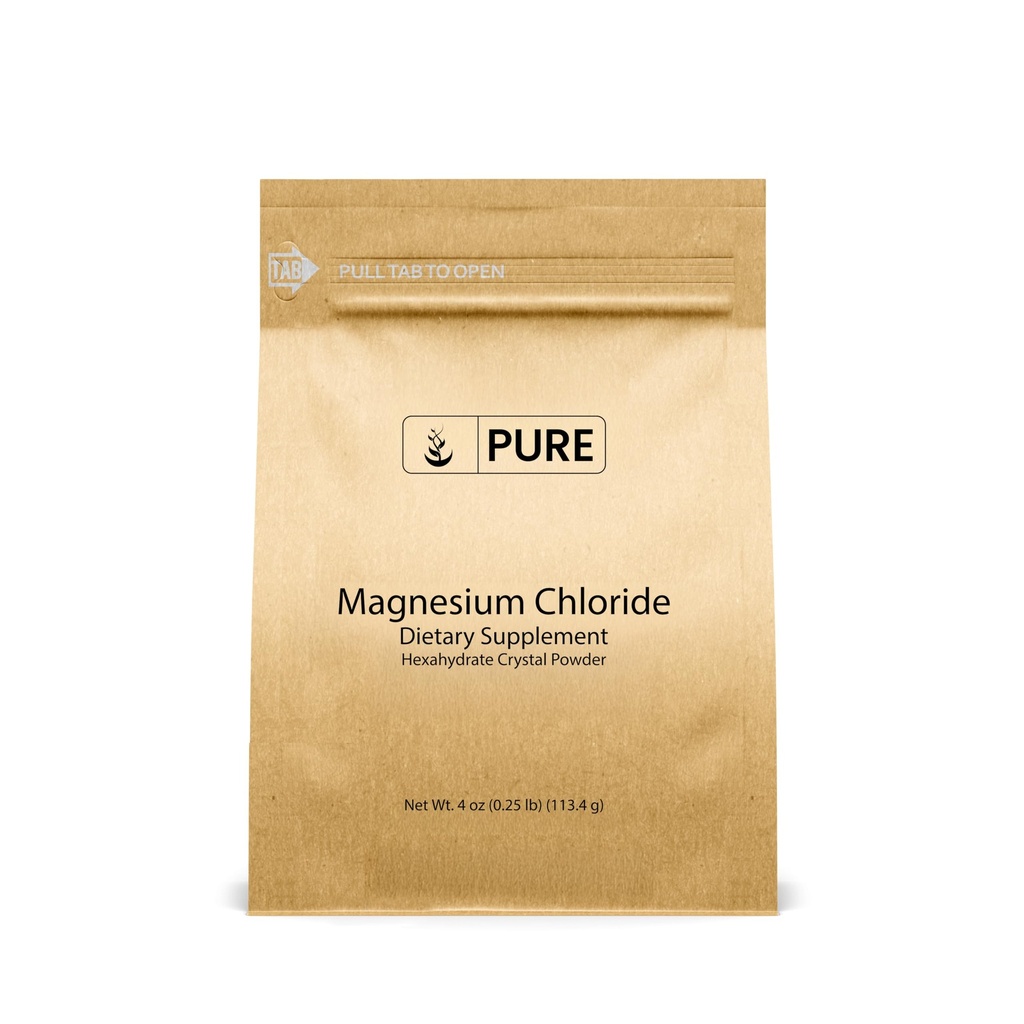 Pure Original Ingrediënten Magnesiumchloride (4oz) Oral Supplement, Crystal Powder, Magnesium Supplement, Food Grade