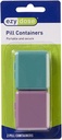 EZY DOSE Daily Travel Pocket Pharmacy Pill Organizer, Kleine Vitamine Organisator, Compact Medicine Container, Reizen vriendelijk, Portable Pill Box, Kleuren Mei Vary, 2-Pack, BPA Gratis