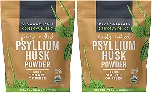 Viva Naturals Organic Psyllium Husk Powder, 24 oz - Fijn gemalen, ongearomatiseerde plantaardige basis Superfood - Goede bron van vezel voor Glutenvrij bakken, Juices & Smoothies - Certified Vegan, Keto en Paleo
