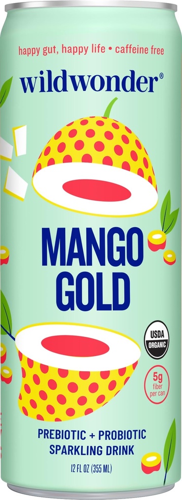 Wild Wonder Biologische Mango Gold Prebiotic & Probiotic Drink, 12 FZ
