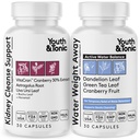 Jeugd & tonic Dagelijkse waterretentiepillen voor nierreiniging Zwelling en overmatige lichaamsvochten en metabolisch afval / 30 + 30 capsules