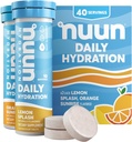 Nuun Comprimés électrolytiques quotidiens avec Magnésium, Calcium, Potassium, Chlorure et Sodium, Sans gluten, Sans sucre, et Vegan, Mélange d'agrumes Saveur, 4 Pack (40 portions Total)