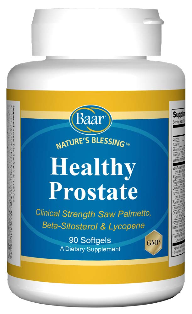 Baar Nature's Blessing Healthy Prostate Softgels, Clinical Strength Saw Palmetto, Beta-Sitosterol & Lycopeen, 90 Softgels