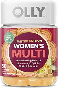 OLLY Women's Multi, Vitaminen A, C, D, E, B, Zink, Limited Edition, Cozy Crème Brulee - 50ct