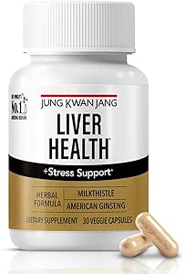 JUNG KWAN JANG Supplément pour la santé du foie avec le chardon de lait 260mg (Silymarin) et le ginseng américain 1000mg - Fatty Liver Detox Cleanse & Repair Support - 30 Capsules pour hommes et femmes