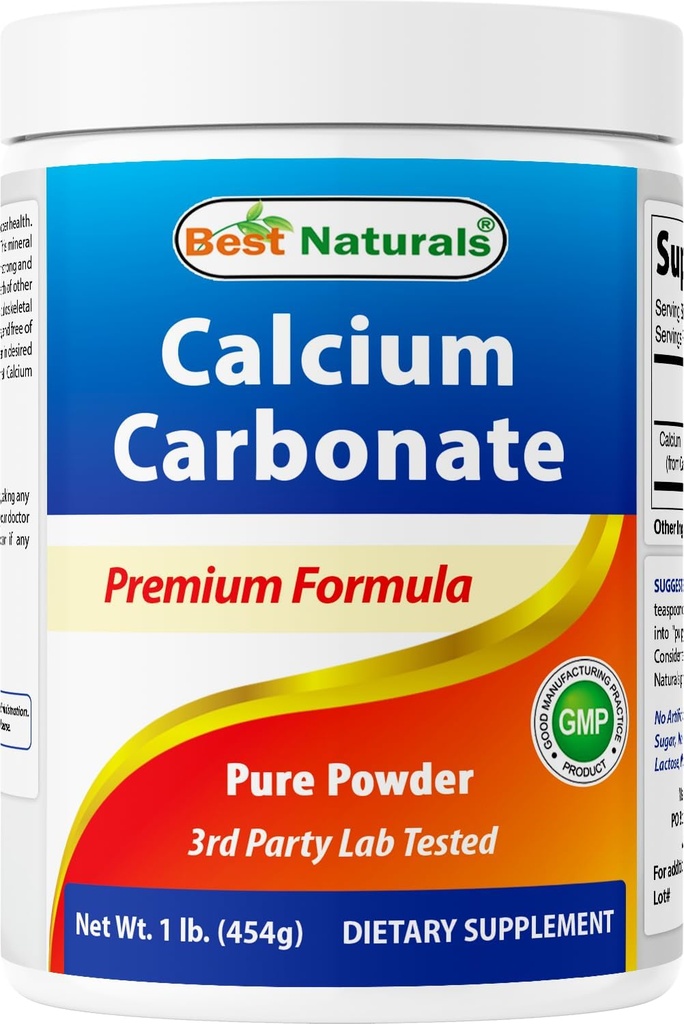 Best Naturals Calcium Carbonate Powder 1 Pound - Food Grade (16 OZ (pack van 1))