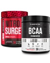 Ge Jacked Factory Nitrosurge Shred Thermogenic Pre-workout in Watermeloen & BCAA in Fruit Punch voor Body Recomposition, Muscle Building and Recovery