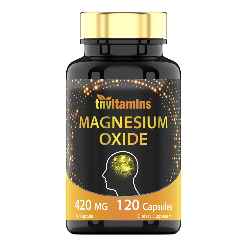 tnvitaminen Magnesium Oxy 420mg - 120 Capsules 4 maand Supply!