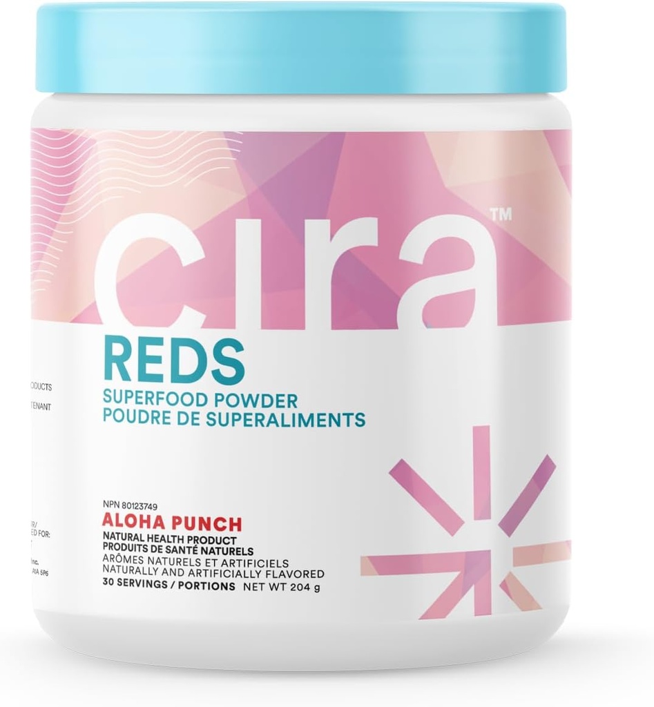 Cira Glow-Getter Reds Superfood Powder - Antioxidanten en polyfenolen voor verhoogde energie & Gut Health - 30 porties, Aloha Punch