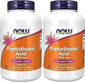 Nu Supplementen, Pantotheenzuur (Vitamine B-5) 500 mg, B-complex Vitamine, 250 capsules (verpakking van 2)