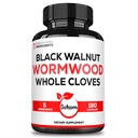 Satoomi 5 in 1 Wormhout Capsules Supplement - Geëxtraheerd uit zwarte walnoot, hele kruidnagels, kurkuma en berberine HCl - Immuunsysteem & spijsvertering Gezondheid - 180 Tel -90 Dagvoorziening
