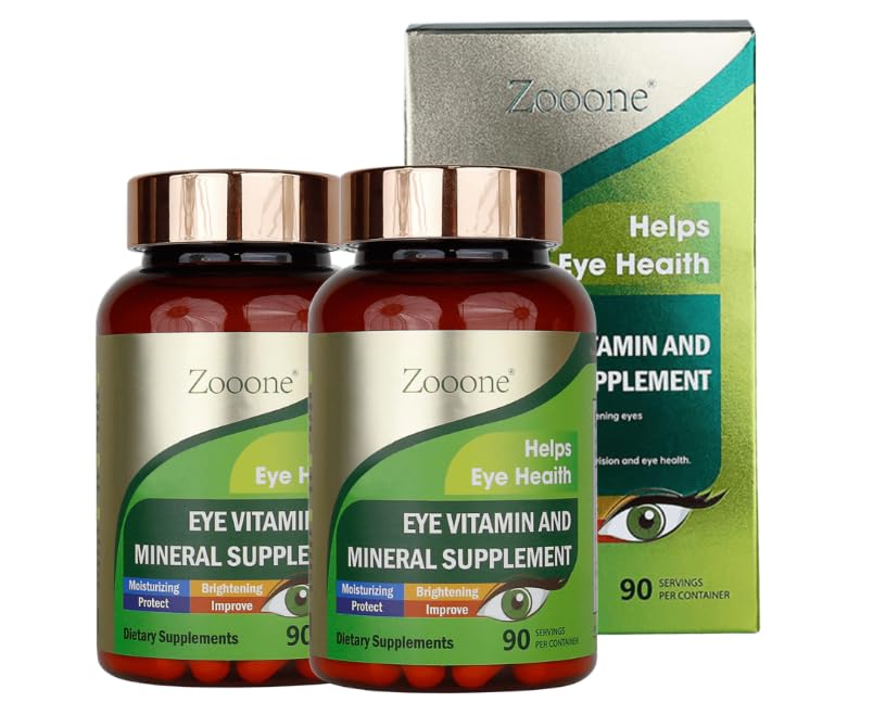 zooone- Luteïne Oogvitaminen Supplement voor Macula Gezondheid en Droge Oog, Bevat Luteïne, Zink, Vitaminen C/E & Zeaxanthine ter ondersteuning van de gezondheid van het oog, 90 tabletten (2)