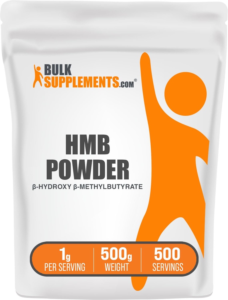 BulkSupplements.com Poudre HMB - sous forme de calcium HMB, bêta-hydroxy bêta-méthylbutyrate - poudre HMB suppléments, sans gluten - 1g par portion, 500g (1,1 lb) (paquet de 1)