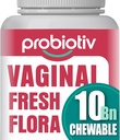 Probiotiques vaginaux à croquer pour les femmes 10 milliards d'UCF + prébiotiques organiques — soutient la santé vaginale, maintient l'équilibre du pH vaginal et favorise la fraîcheur féminine, les comprimés aromatisés aux fraises