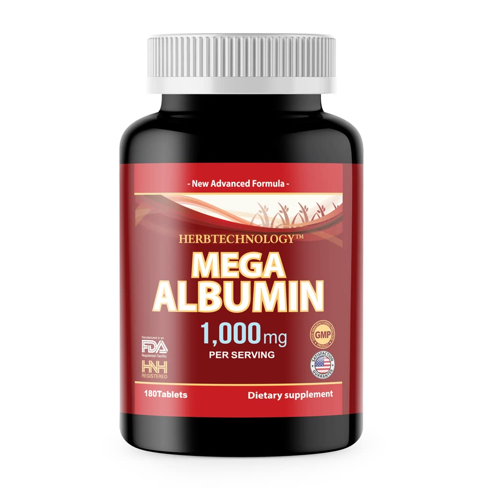 Dr.K&C HNHusa Mega Albumin Proteïne 1000mg 180 Tabletten Gezonde Nier Lever Functie Wellness Totale Gezondheidsondersteuning Energie Life Balance Supplement 180tabs 1pk