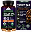 Kanker Wetenschappen Turkije staart Wellness Paddestoelen Supplement, USDA Certified Organic Extract, Extra sterkte 1.500 mg, Hoge potentie 40% Beta-Glucans, Gut & Immune Support, Natuurlijke spijsvertering, 120 Capsules