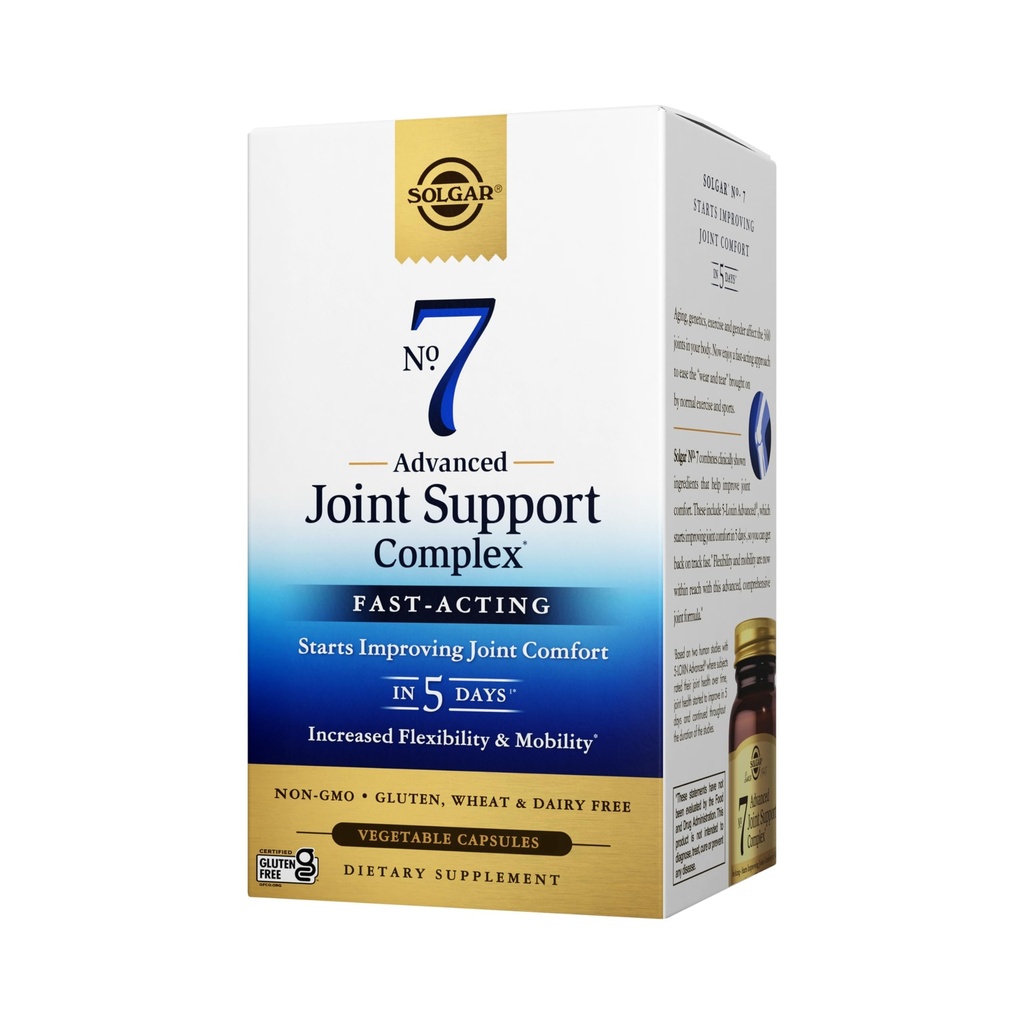 Solgar nr. 7, 105 Plantaardige capsules - Gezamenlijke ondersteuning en comfort - Verhoogde mobiliteit en flexibiliteit - Supplement voor mannen en vrouwen met Ester-C vitamine C - Glutenvrij, niet GGO, zuivelvrij - 105 porties