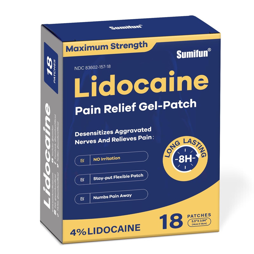 Sumifun 4% Lidocaïne pijn relief Patches - OTC Maximale sterkte 
