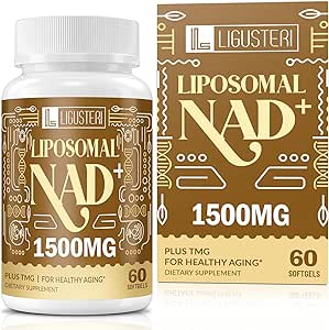 1500 MG NAD+ liposomique, 98%+ Absorption, NAD+ Supplément pour les femmes et les hommes avec TMG, pour la défense du vieillissement, énergie cellulaire, coeur et fonction cérébrale, longévité, 360 Softgels