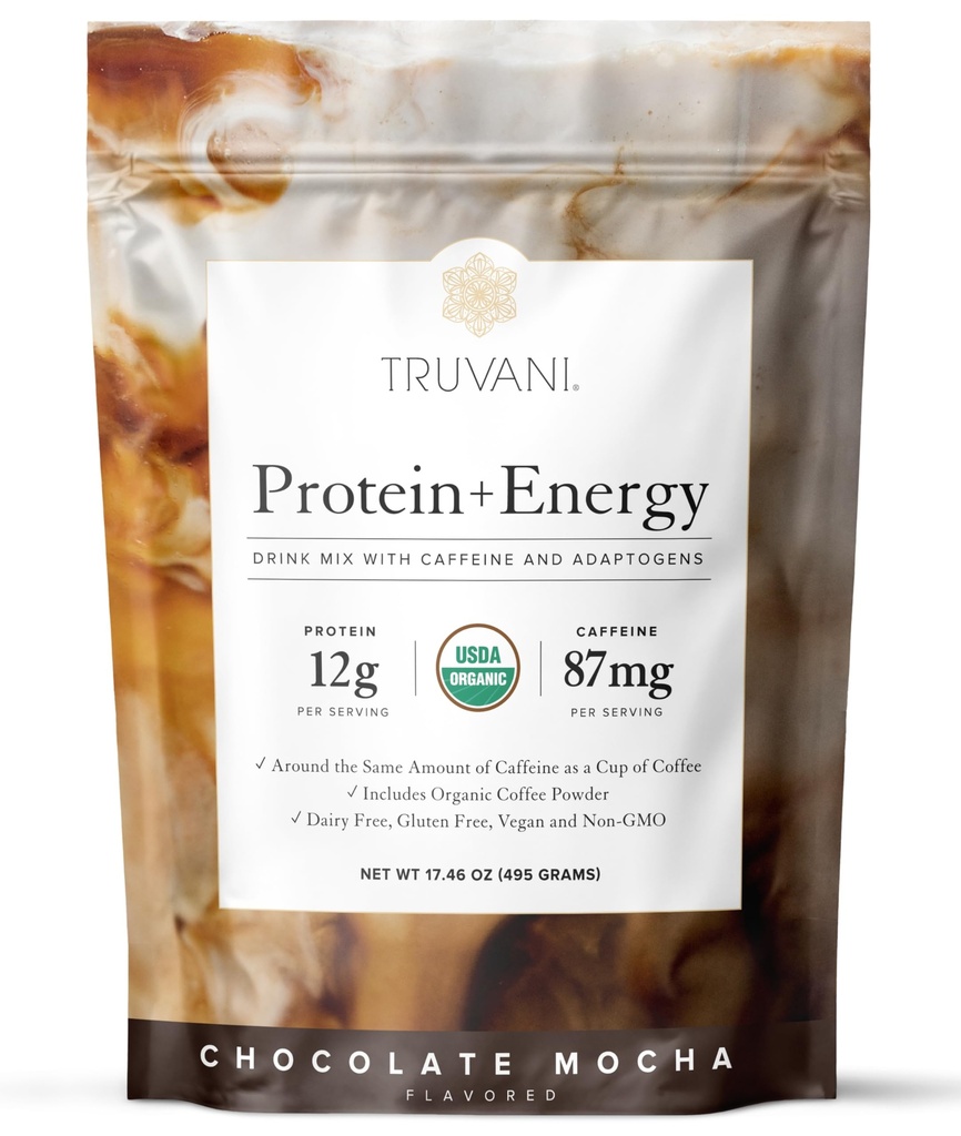 Truvani Proteïne + Energie Drank Mix met 87mg Cafeïne 